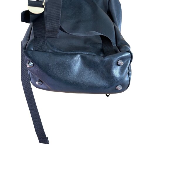 Versace Parfums Mens Faux Leather Black Backpack with Gold Details Modern - Picture 10 of 12